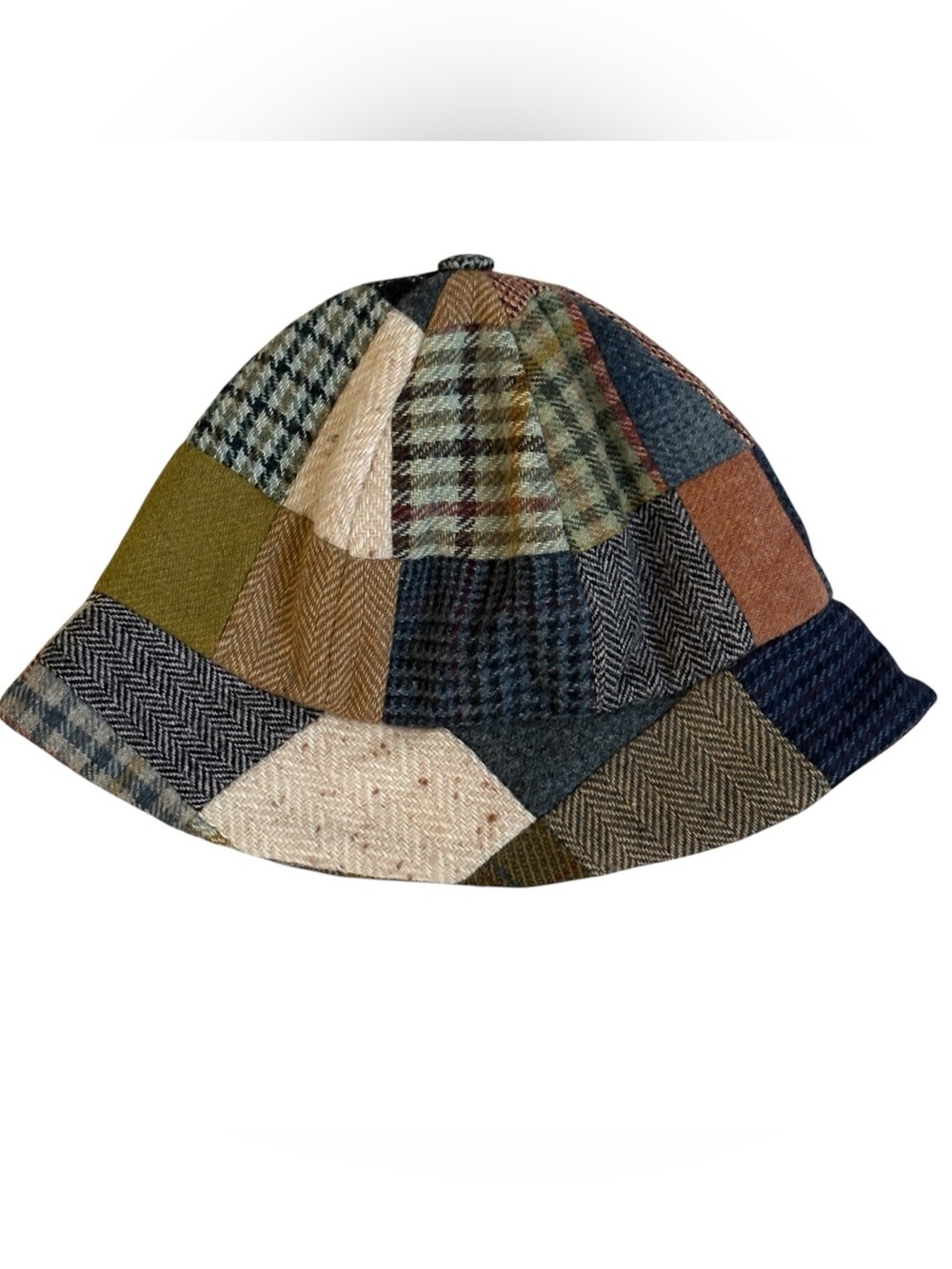 Hanna Hats of Donegal Ireland Handmade Bucket Hat Patchwork Tweed Size Large